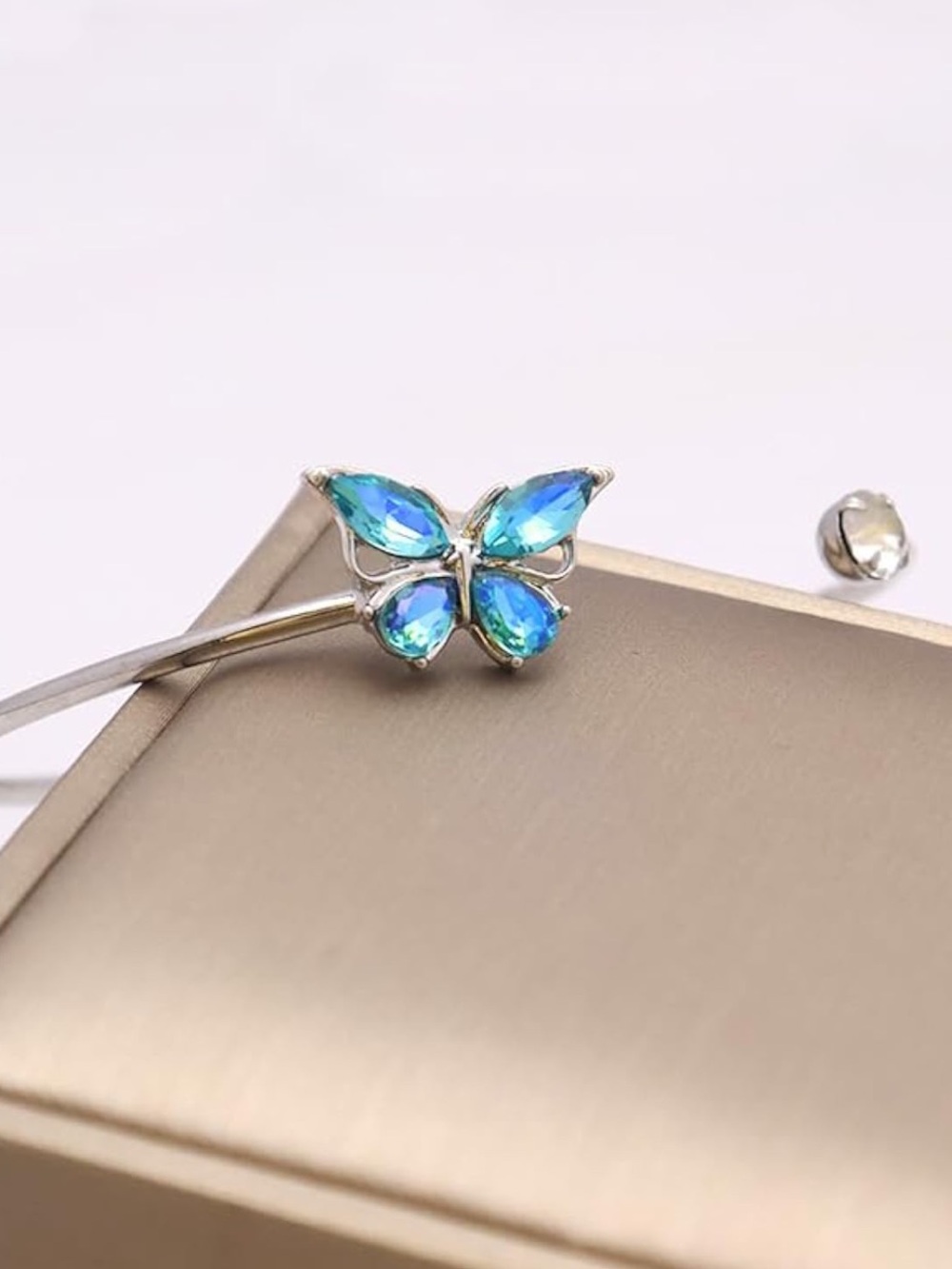 🆕New Butterfly Cuff Bracelet- Blue & Silver -Adjustable